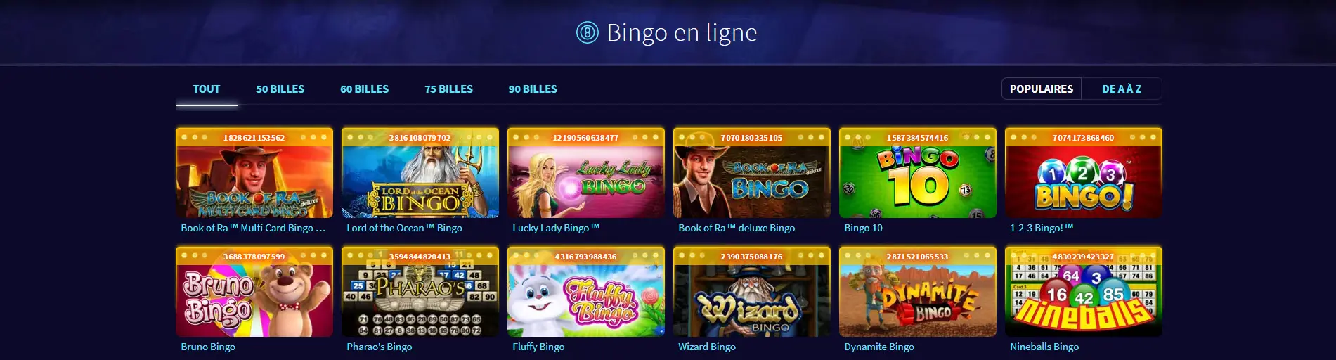 Online bingo bij GAMETWIST CASINO